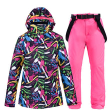 Load image into Gallery viewer, Winter Women's Ski Suit Female High Quality Ski Jacket + Pants Snow Warm Waterproof Windproof Skiing Snowboarding Suits Brands