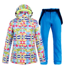 Load image into Gallery viewer, Winter Women's Ski Suit Female High Quality Ski Jacket + Pants Snow Warm Waterproof Windproof Skiing Snowboarding Suits Brands