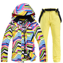Load image into Gallery viewer, Winter Women's Ski Suit Female High Quality Ski Jacket + Pants Snow Warm Waterproof Windproof Skiing Snowboarding Suits Brands