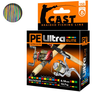 Braided fishing line AQUA PE ULTRA Cast Multicolor (150m)